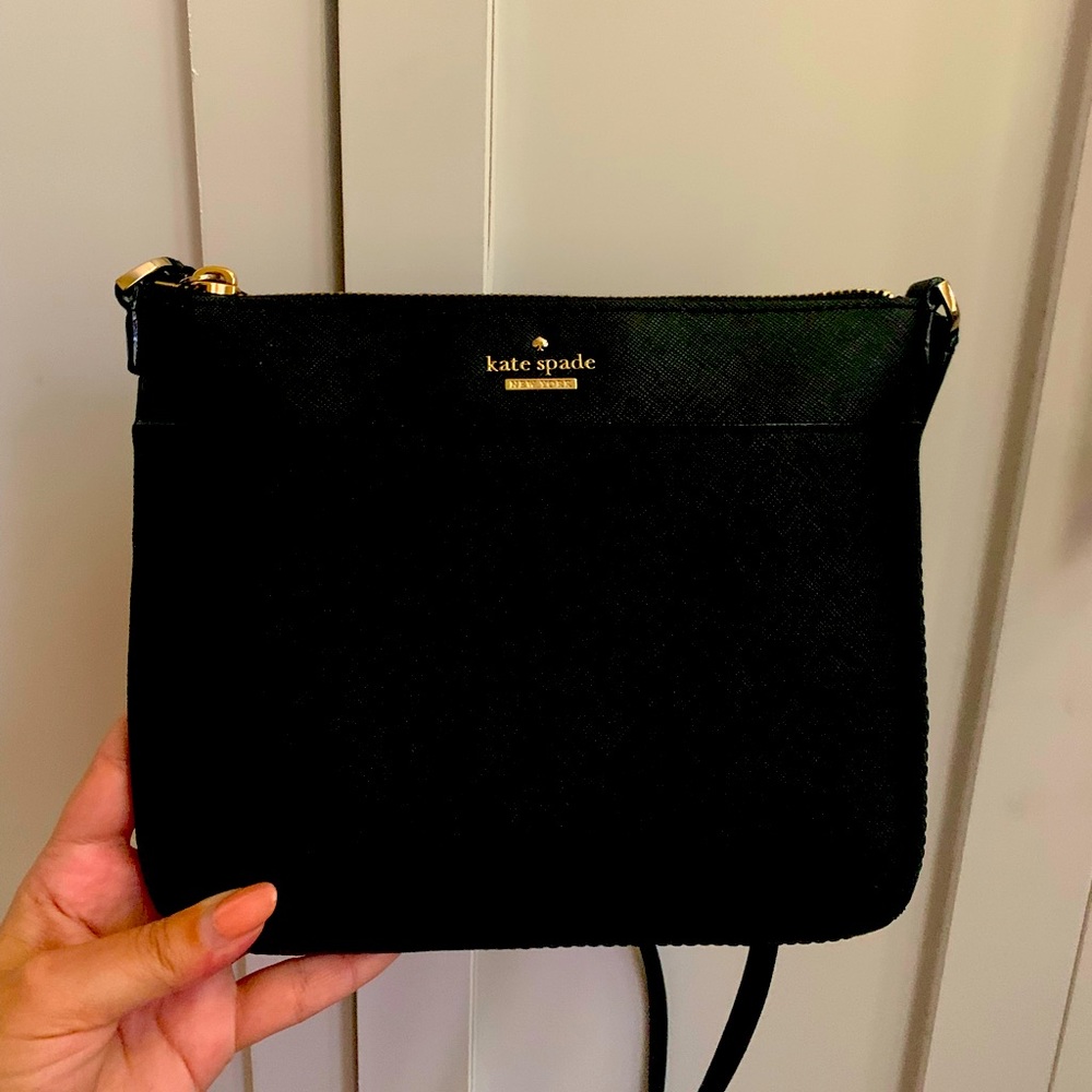 Kate Spade Black Saffiano Leather Crossbody Bag